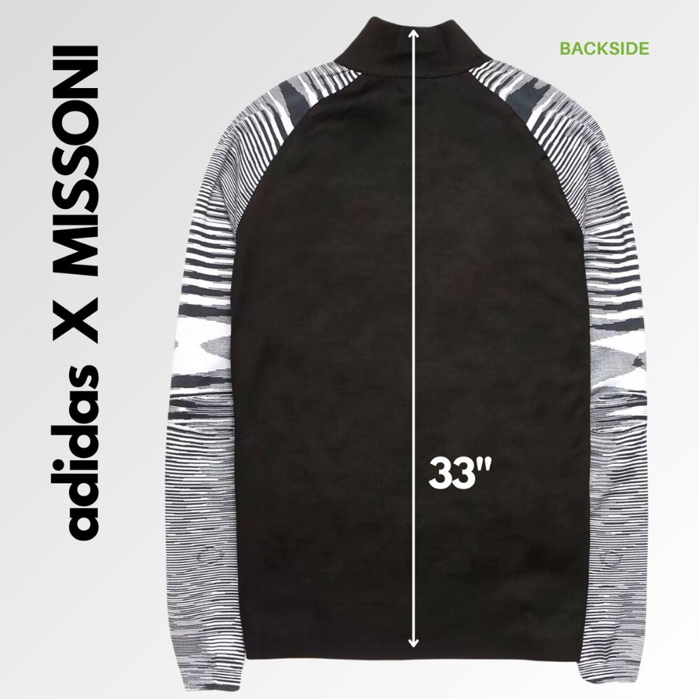 ADIDAS X MISSONI Men's 'PHX' Knit Space-Dyed Melange Jacket Black/White/Gray - L - Picture 11 of 13